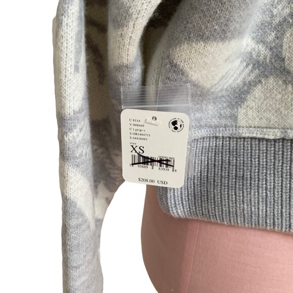 Free People Georgia Wool Sweater Jacket in Gray Floral Size XS NWT - Picture 15 of 17